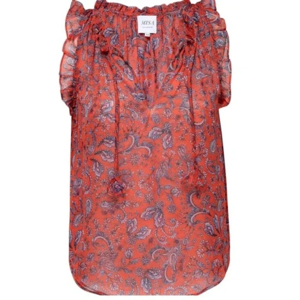 Misa Los Angeles Abril top in Aranciatta Paisley, NWT, XS